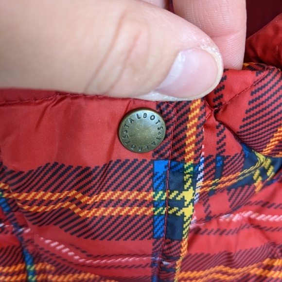 Talbots Red Tartan Plaid Down Puffer Vest - Picture 4 of 8